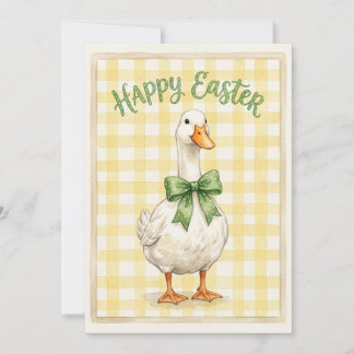 Happy Easter Card With White Duck シーズンカード