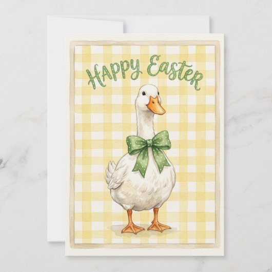 Happy Easter Card With White Duck シーズンカード (正面)