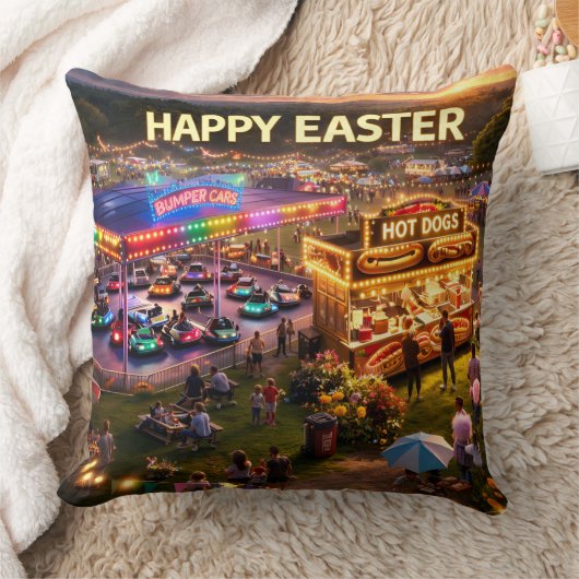 Happy Easter carnival pillow クッション (ブランケット)