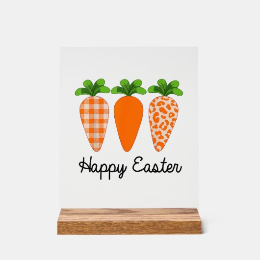 Happy Easter Carrot Cute Easter T-Shirt アクリルサイン (正面)