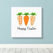 Happy Easter Carrot Cute Easter T-Shirt キャンバスプリント (インサイチュ (ウッドフロア))