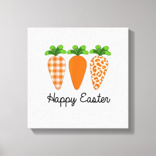 Happy Easter Carrot Cute Easter T-Shirt キャンバスプリント (正面)
