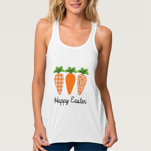 Happy Easter Carrot Cute Easter T-Shirt タンクトップ (正面)