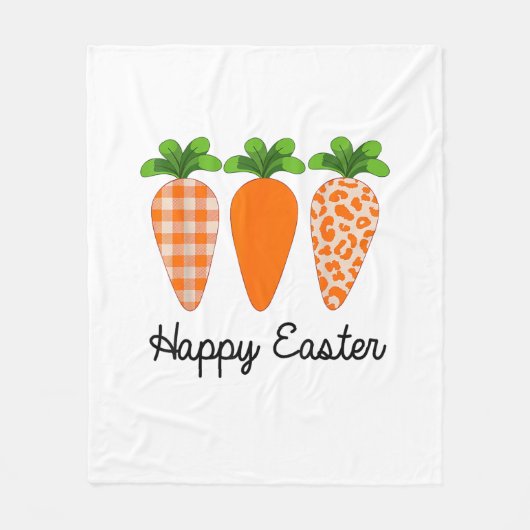Happy Easter Carrot Cute Easter T-Shirt フリースブランケット (正面)
