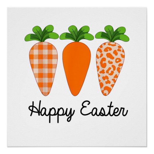 Happy Easter Carrot Cute Easter T-Shirt ポスター (正面)