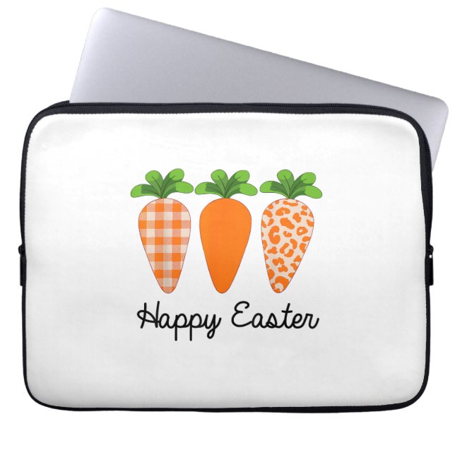 Happy Easter Carrot Cute Easter T-Shirt ラップトップスリーブ (正面)