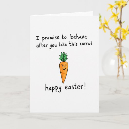 Happy Easter Carrot Friend Card カード (黄色い花)