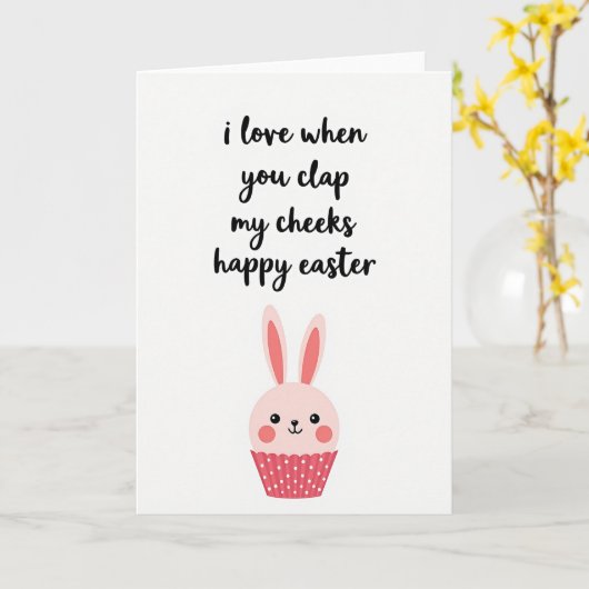 Happy Easter Cheek Clap Card カード (黄色い花)
