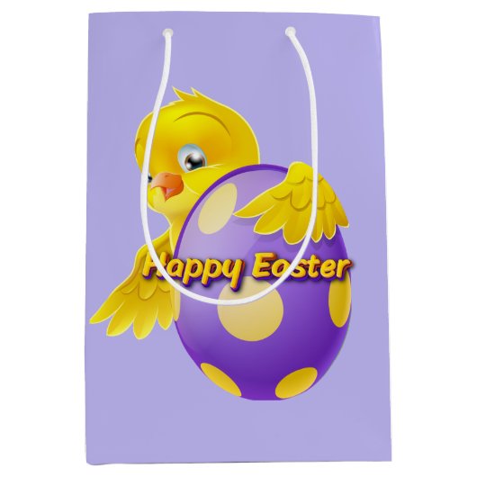 Happy Easter Chick  ミディアムペーパーバッグ (正面)