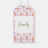 Happy Easter chick, egg, grape hyacinth pattern ギフトタグ (裏面)