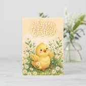 Happy Easter Chick Surrounded by Daisies シーズンカード (スタンド正面)