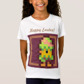 Happy Easter chicken in egg pixelart, Pixel Art  Tシャツ (正面)