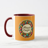 Happy Easter – Classic Wreath Design caneca マグカップ (左)