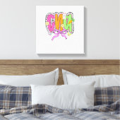 Happy Easter CNA Nurse Coquette Bow Bunny Eggs Wom キャンバスプリント (インサイチュ (寝室))