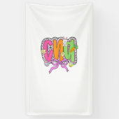 Happy Easter CNA Nurse Coquette Bow Bunny Eggs Wom 横断幕 (縦)