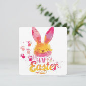 Happy Easter Colorful cute Bunny  シーズンカード (スタンド正面)