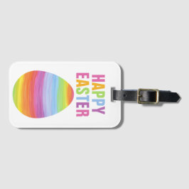 Happy Easter Colorful Striped Easter Egg ラゲッジタグ