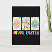 Happy Easter Coquette Bow Funny Easter Eggs Kids B カード (正面)