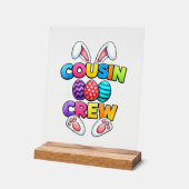 Happy Easter Cousin Crew Bunny Family Matching Eas アクリルサイン (傾斜)