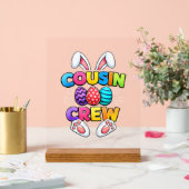 Happy Easter Cousin Crew Bunny Family Matching Eas アクリルサイン (ウェディング)