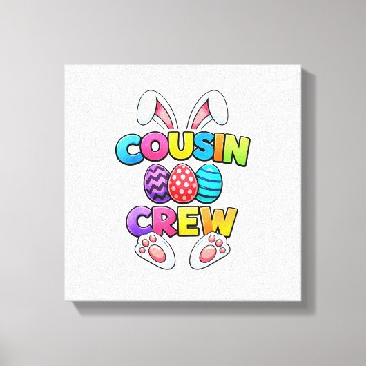 Happy Easter Cousin Crew Bunny Family Matching Eas キャンバスプリント (正面)