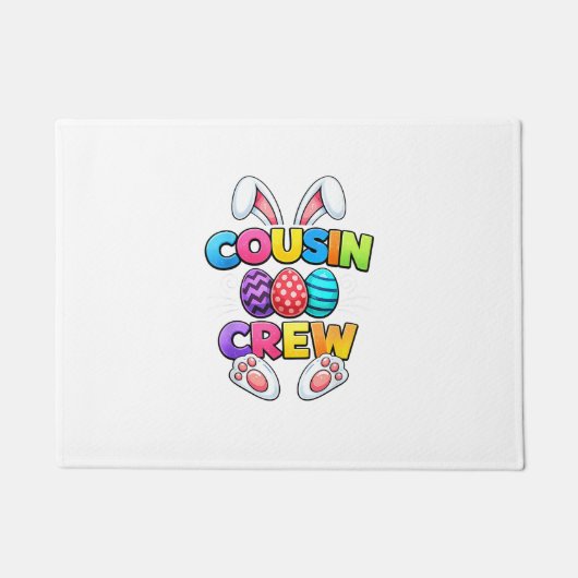 Happy Easter Cousin Crew Bunny Family Matching Eas ドアマット (正面)