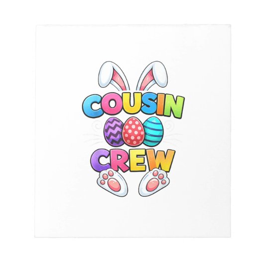 Happy Easter Cousin Crew Bunny Family Matching Eas ノートパッド (正面)