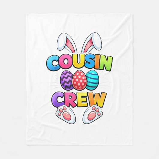 Happy Easter Cousin Crew Bunny Family Matching Eas フリースブランケット (正面)