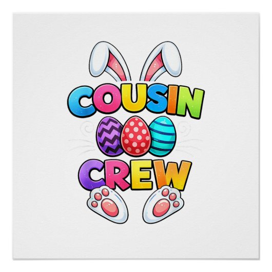 Happy Easter Cousin Crew Bunny Family Matching Eas ポスター (正面)