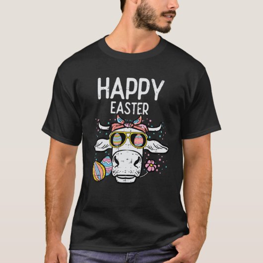 Happy Easter Cow Face  Heifer Mom Women Girls Kids Tシャツ (正面)