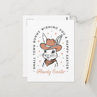 Happy Easter cowboy bunny western country wishes ポストカード