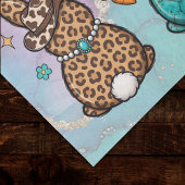 Happy Easter Cowgirl Leopard Print Teal Bunnies   薄葉紙