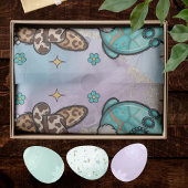 Happy Easter Cowgirl Leopard Print Teal Bunnies   薄葉紙