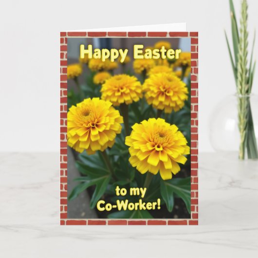 Happy Easter Coworker Floral Card カード (正面)