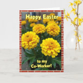 Happy Easter Coworker Floral Card カード (黄色い花)