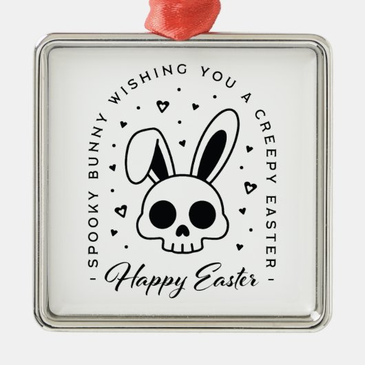 Happy Easter creepy bunny spooky theme party メタルオーナメント (正面)