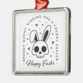 Happy Easter creepy bunny spooky theme party メタルオーナメント (左)