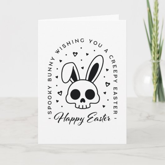 Happy Easter creepy wishes spooky bunny シーズンカード (正面)