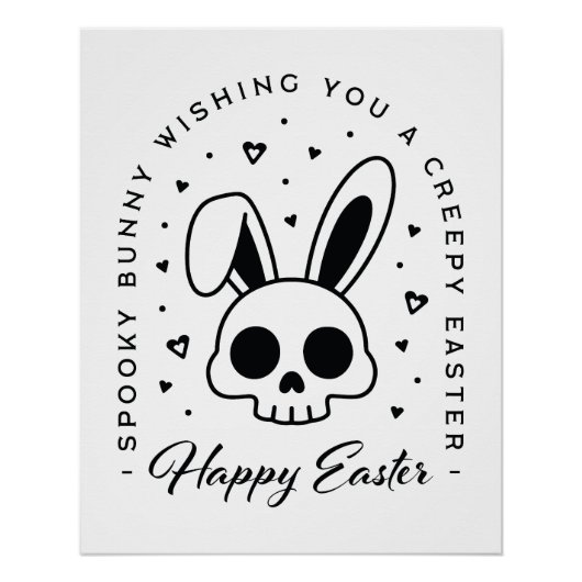 Happy Easter creepy wishes spooky bunny ポスター (正面)