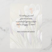 Happy Easter Crocus Floral Gold Foil Card 箔シーズンカード (裏面)