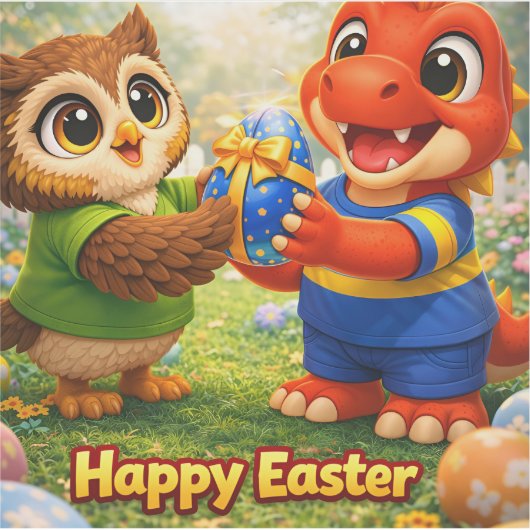 Happy Easter custom vinyl sticker シール (正面)