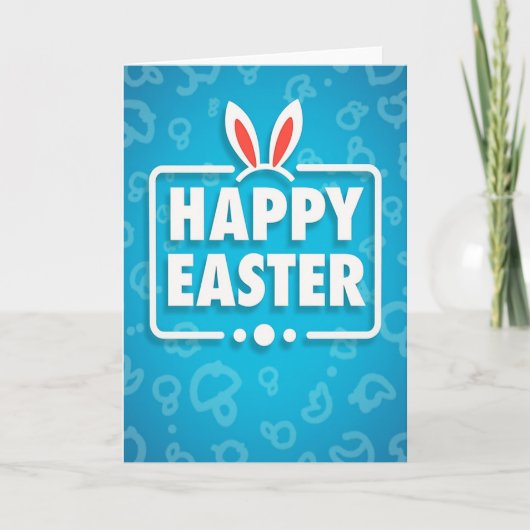 Happy Easter Cute Bunny Card カード (正面)
