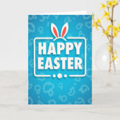 Happy Easter Cute Bunny Card カード (黄色い花)