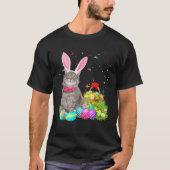 Happy Easter Cute Bunny Cat Eggs Basket Men Women Tシャツ (正面)