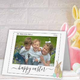 Happy Easter Cute Bunny Kids Photo シーズンカード