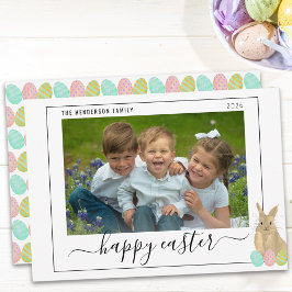 Happy Easter Cute Bunny Kids Photo シーズンカード