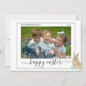 Happy Easter Cute Bunny Kids Photo シーズンカード (正面)