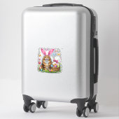 Happy Easter Cute Bunny Maine Coon Cat Easter Eggs シール (スーツケース)