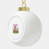 Happy Easter Cute Bunny Maine Coon Cat Easter Eggs セラミックボールオーナメント (右)