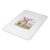 Happy Easter Cute Bunny Maine Coon Cat Easter Eggs バスマット (アングル)